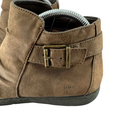 B.O.C Born Concepts Slouch Ankle Boots Size 9 Blanche Brown Buckle Zip Cozy GUC - Picture 6 of 15